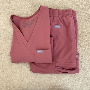 Figs Scrubs in Mauve Set